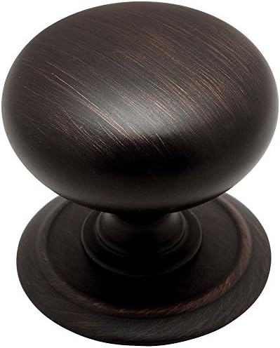 Cosmas® 6542ORB Oil Rubbed Bronze Round Cabinet Hardware Knob with Backplate - 1-1/4" Diameter