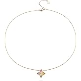 Unurgoonit Gold Plated Rainbow Star Necklace for Women, Dainty Stainless Steel Chain with Multicolor Cubic Zirconia Pendant, Simple Layered Jewelry for Daily Wear and Gifts