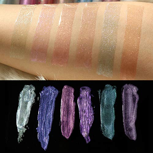 Glitter Liquid Lipsticks Set of 6 Diamond Shimmer Metallic Lipstick Waterproof Long Lasting Shinning Iridescent Mermaid Shimmer Lip Gloss Face Eye Cosmetic Glow Shimmer Makeup Kit (6 Pcs) - Thumbnail 3