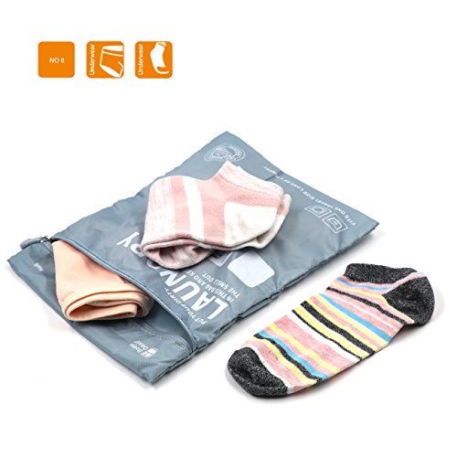 7 Sets Packing Cubes for Travel Luggage Organizers Storage Bags Waterproof and Lightweight Suitcase Compression Pouches (Grey)