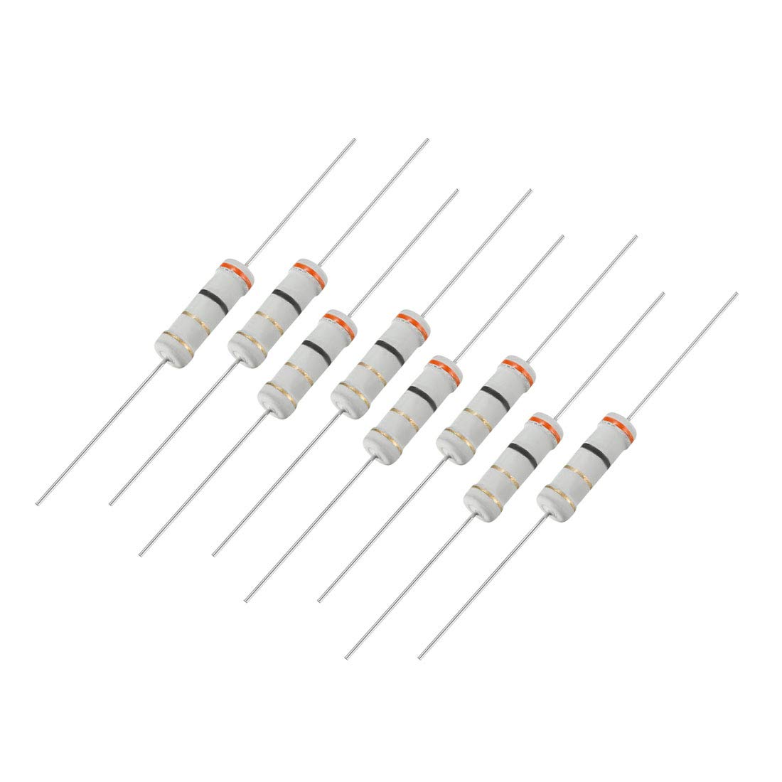 sourcingmap 200Pcs 3 Ohm Resistor, 2W 5% Tolerance Carbon Film Resistors, 4 Bands for DIY Electronic Projects and Experiments