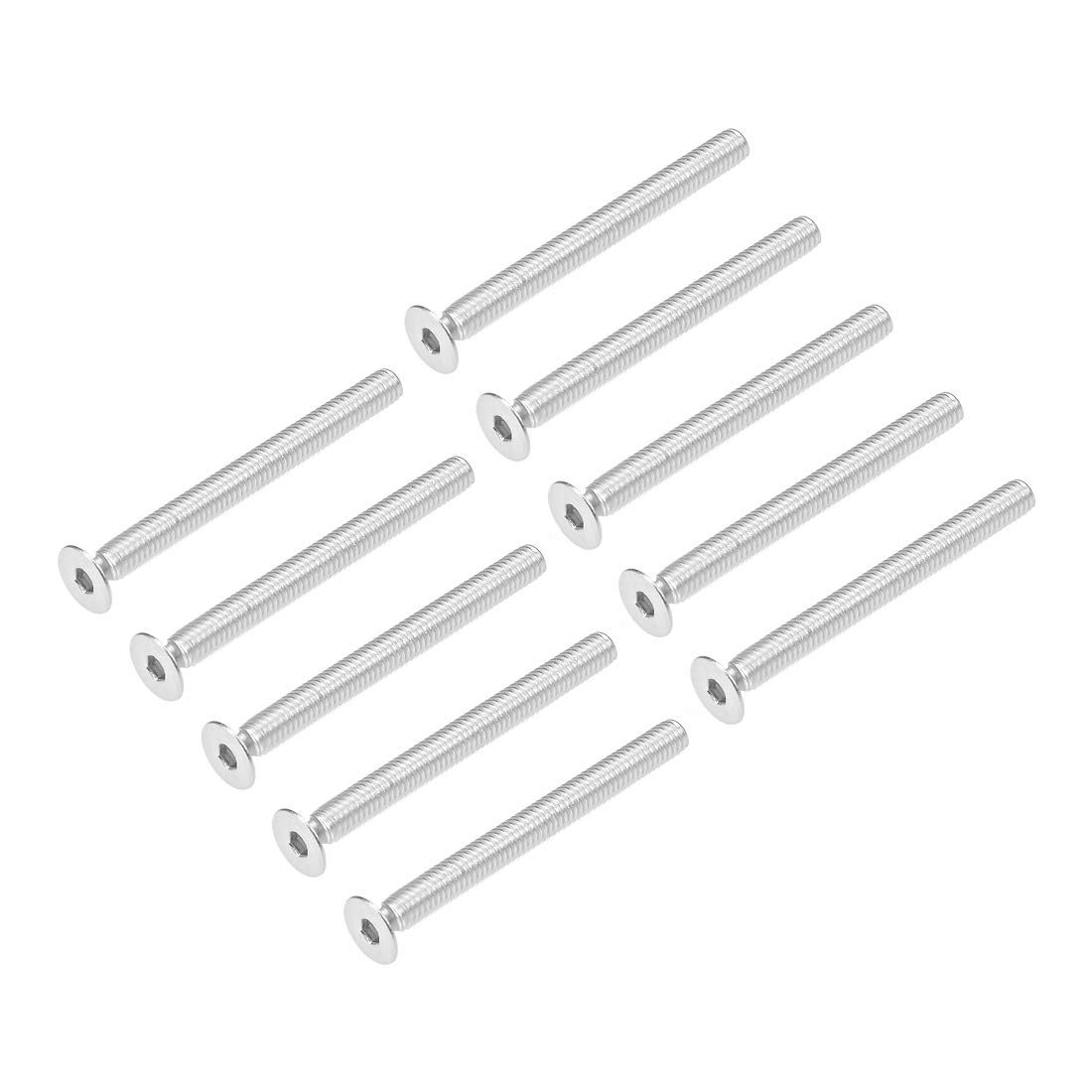 sourcing map M4x40mm Flat Head Machine Screws Inner Hex Screw 304 Stainless Steel Fasteners Bolts 30Pcs