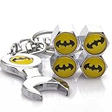 Wrench Keychain Chrome Tire Valve Stem Caps With Batman