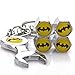 D&R Wrench Keychain Chrome Tire Valve Stem Caps With Batman