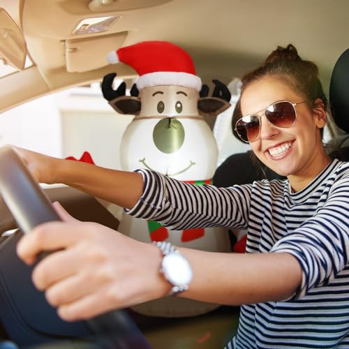 ROCEEI Christmas Inflatable Car Decoration Car Christmas LED Lights