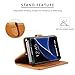 Galaxy S7 Edge Case, SHIELDON Genuine Leather Wallet Case [Slim Fit] Flip Book Case Cover with Stand Function and Credit Card Slot [Magnetic Flap] Compatible with Galaxy S7 Edge, Brown