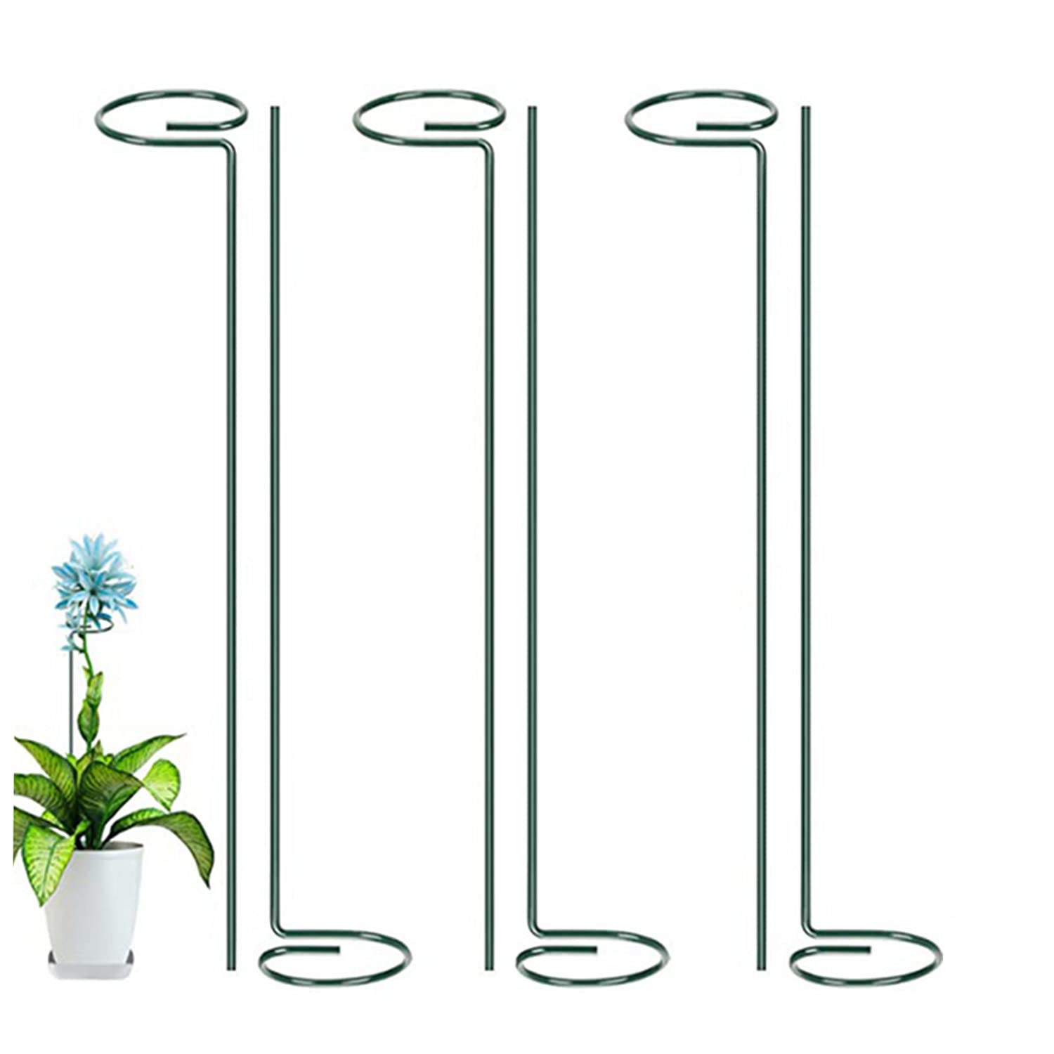 6Pieces of Plant Support Piles, Metal Garden Flower Support Steel Single Stem Support Piles for Vegetables, Tomatoes, Amaryllis, Orchids, Lilies and Roses (40.5 cm/15.9 inches)