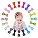 Shemay 20 Pairs Tiny 2 inches Hair Bows Fully Covered Hair Clips for Baby Girls Toddlers Infants