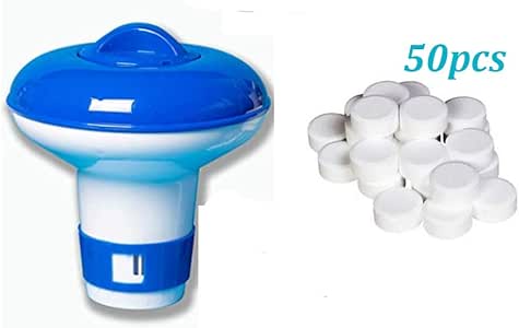 Dispensador pequeño con 50 tabletas de cloro de 2g, spa, hidromasaje