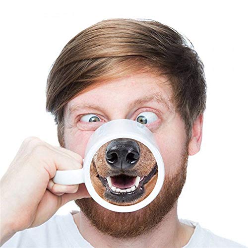 Mugs - Creative Ceramic Mug Cute Coffee Cup Dog And Pig Nose Mugs Tea Cups Drinkware Drink Holder With Box - Food Scoop Cute Coffee Rack Family Cartoon Porcelain Sugar Cactus Memo Souvenir Pe - Thumbnail 5