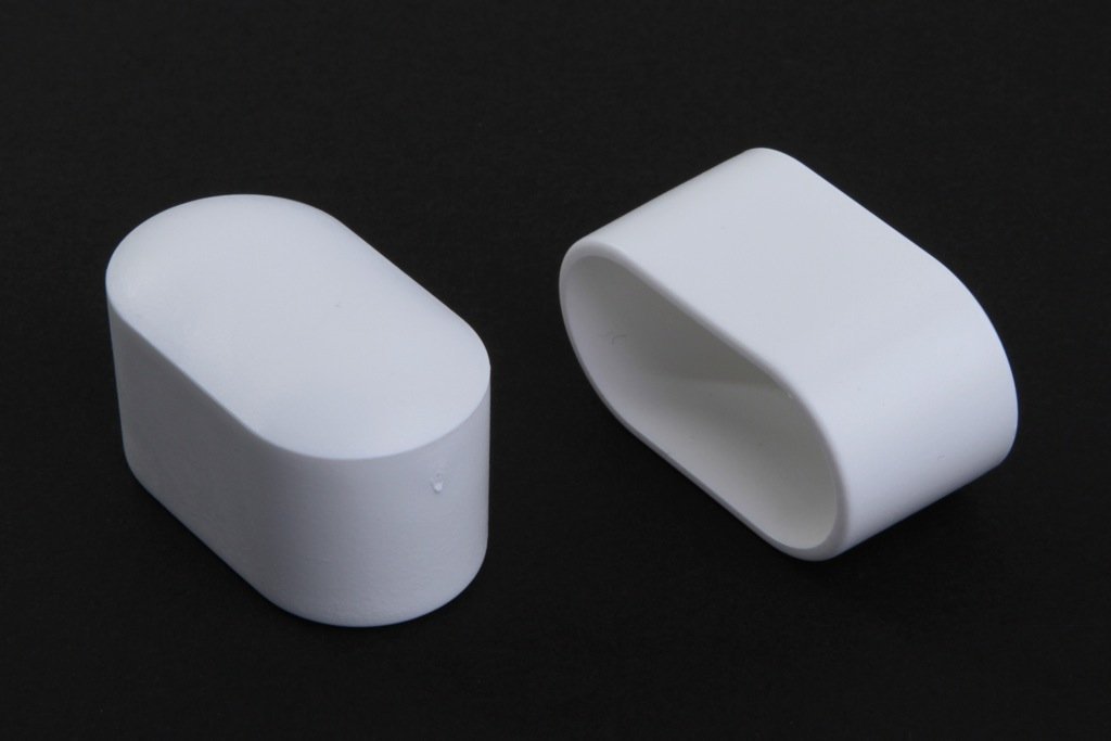 Plastic Chair Leg Caps 30 x 15 mm White Pack of 12