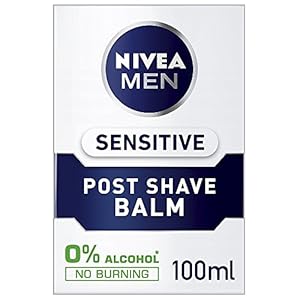 NIVEA Men Sensitive Post Shave Balm with Zero Percent Alcohol, Pack of 3 x 100 ml