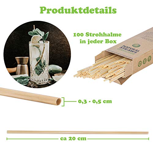 100 Stück BiO Weizen Strohhalme wiederverwendbar Umweltreundliche Trinkhalme Set – Bild 5