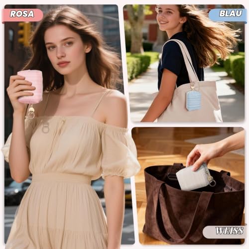 10*5,5*8cm Mini Kosmetiktasche Make Up Tasche Kleine Mini-Kulturbeutel Wasserdicht PU Leder Polnische für Reise Makeup Zubehör-Organizer Schminktasche Damen für Handtasche Tragbare Geldbeutel(Blau)