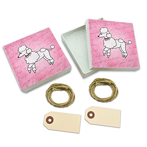 Poodle Paris France French Dog White Gift Boxes Set of 2