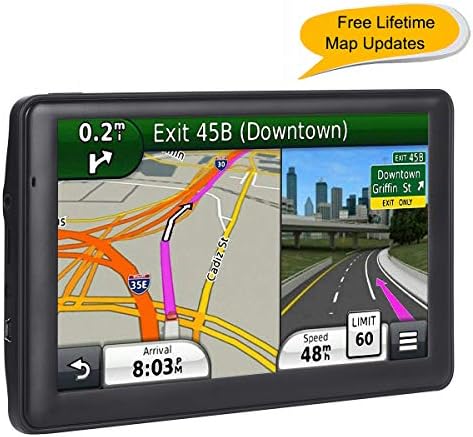 Car GPS, 7-inch Portable Navigation System for Cars, Lifetime Map Updates, Real Voice Turn-to-Turn Alert Vehicle GPS Sat-Nav