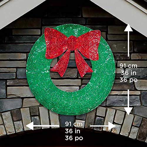 Holiday Living 36in Indoor/outdoor Green Artificial Wreath with Multicolor LED Lights Pricepulse