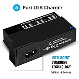 6 Port USB Charger : NOOT PRODUCTS® Compact 50W 6-Ports High Speed Desktop USB Charger with Smart-IC Technology [USB HUB] Wall Travel Charging Station Power Adapter for Apple iPhone | iPad | Samsung Galaxy | Google Nexus | Motorola | Nokia | HTC | Amazon Fire | Android Smartphone & Tablets and many more