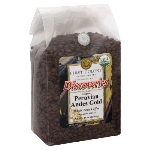 PERUVIAN ANDES GOLD WHOLE BEAN COFFEE. 24 OUNCES