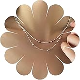 Sttiafay Boho Silver Layered Choker Necklace Layered Satellite Chain Necklace Rice Beaded Choker Necklace Bead Station Collar Necklace Jewelry for Women