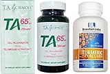 T.A. Sciences TA65 90 Capsules 250 Units Includes a Free Bottle of Braxton LabsTumeric Curcumin 60 Vegetable Caps