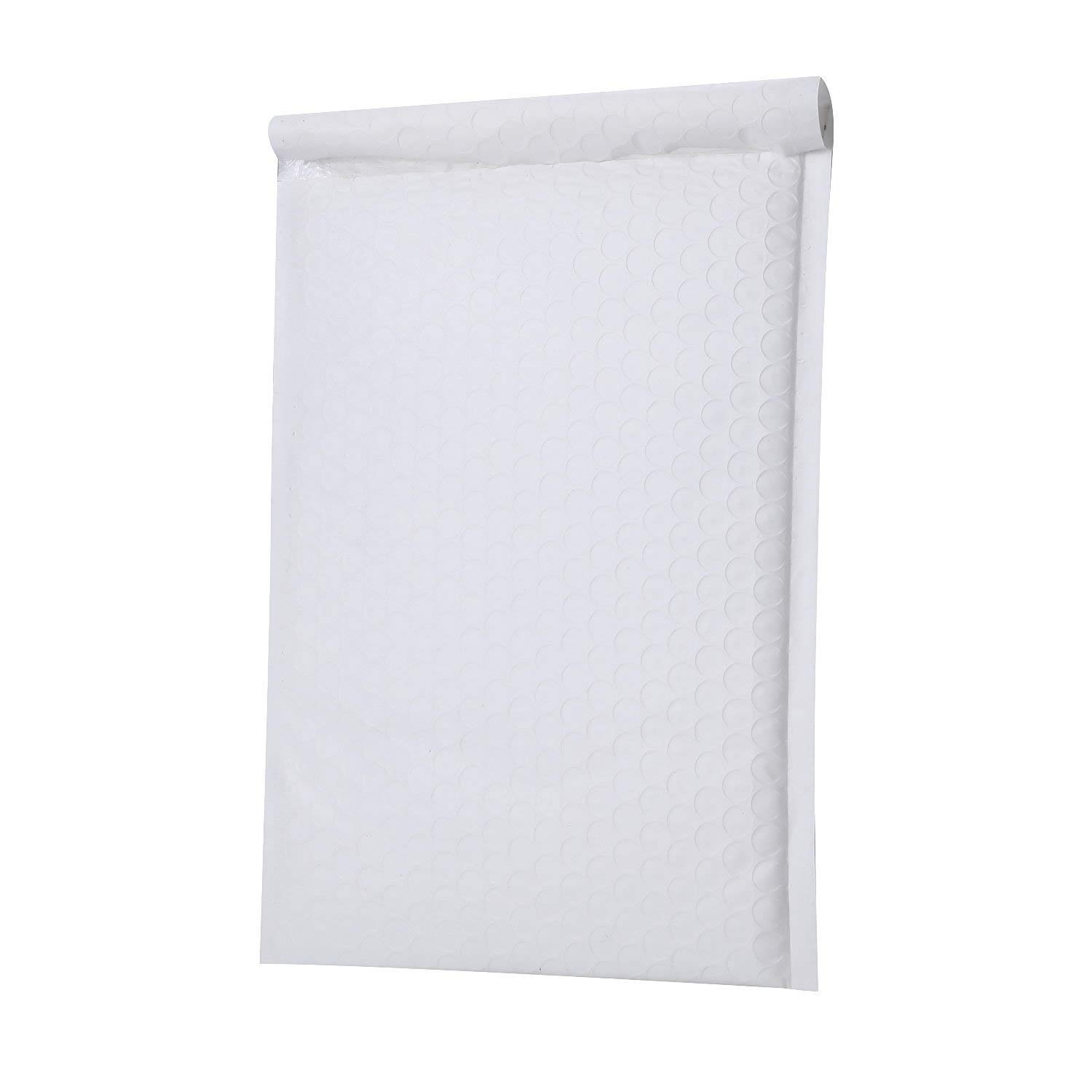 Yomuse 50pcs Padded Envelopes, 120mm x 210mm (4.7x8.3 Inch) Poly Bubble Mailers Self Seal, Waterproof Postal Bags for Mailing/Packaging (White)