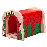 Bigjigs Rail Wooden Red Brick Tunnel - Other Major Rail Brands are Compatible - Suitable 3+ Years