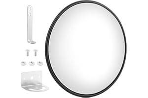 BEIYOULE 12" Acrylic Convex Mirror Convex Security Mirror, 12" Corner Security Blind Spot Mirrors, Traffic Garage Corner Mirrors, Adjustable Wide Angle ViewMirrors for Indoor Outdoor