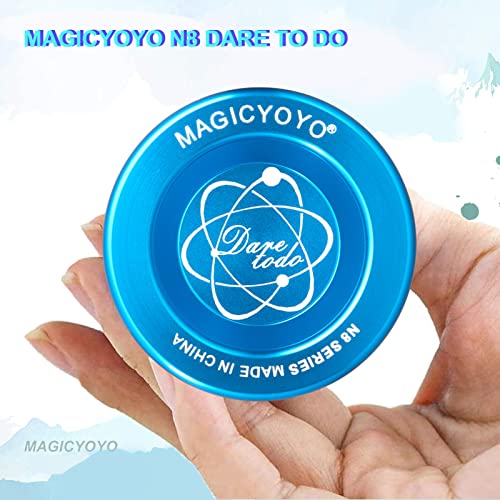 MAGICYOYO N8 Unresponsive Yoyo, Dare to Do Professional Yoyo Aluminum Metal Yoyo Spin Yoyo for Kids Advanced Yoyo Players + Yoyo Glove + Yoyo Holster + 6 Yoyo Strings