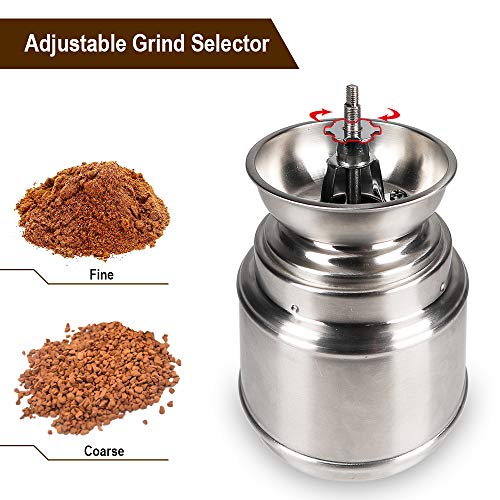 FLASNAKE Manuelle Kaffeemühle, konische Fräsmühle & gebürsteter Edelstahl, am besten für Aeropress, Tropfkaffee… – Bild 4
