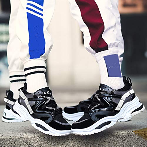 DondPO Men's Walking Athletic Shoes Fashion Casual Sneaker Cross Training Running Footwear for Men Tennis Racquetball Black