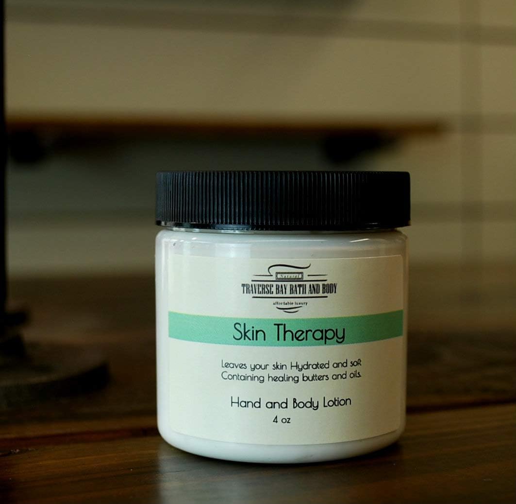 Skin therapy Moisturizing Hand & Body lotion 4 oz size. Healing essential oils of Tea tree, lavender, palmarosa, vetiver, geranium, and patchouli.