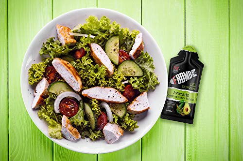 FBOMB Premium Avocado Oil: All-Natural, Raw On-The-Go Energy, Travel Packets | 100% Pure, Non-GMO, Gluten Free, Vegan, Keto Fat Bombs | Perfect Addition to Salads, Greens & Vegetables | 10 Pack