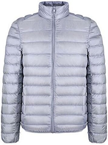 Winter Jacket Men New Couples Coats Ultra-light Slim Fit Stand-Collar Cotton-Padded Solid Parkas Duck Down 3XL X320 Gray XXXL