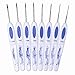 LFBEST 16 PCS Ergonomic Crochet Hooks,Non Slip Handle, Knitting Needles, Crochet Kits with Blue White Porcelain Pattern Case,with Portable Scissor,Gauge Measure Ruler