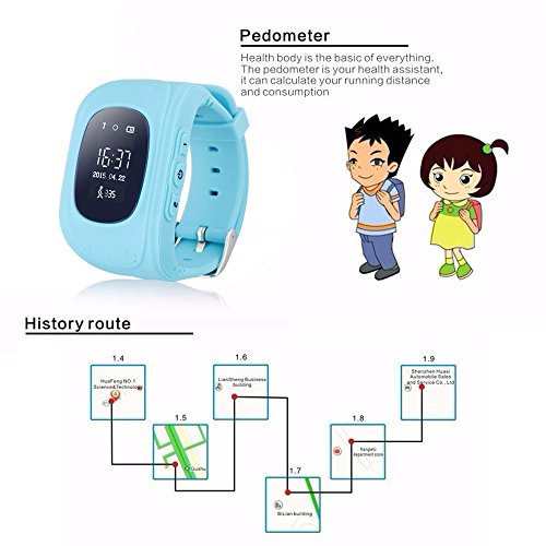 Smart Watch for Kids-ZEERKEER GPS Tracker Smart Watch Pedometer with SOS Call Anti-Lost Alarm Remote Monitor GPS/LBS Locator Smart Bracelet Best Gift for Girls Children boy (Q50)