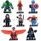 SY161 Color Box Packing 4.5cm 8pcs/set Superheroes The Avengers Thor Hulk Iron Man Captain America Building Block DIY Bricks Toy