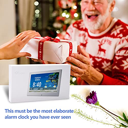 Digital Calendar Alarm Clock for Elderly, 10 Inch Large Screen Display