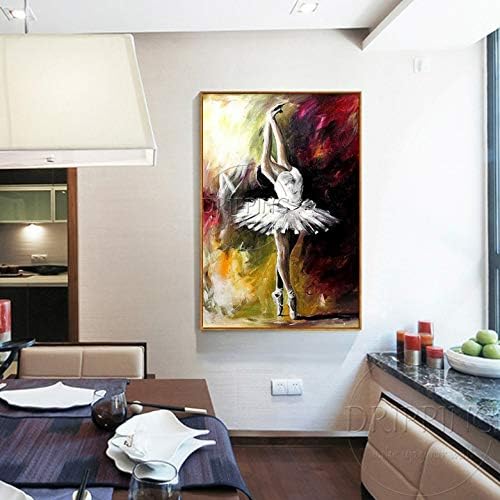DYLECE Artist Pure Hand-painted Abstract Ballerina Oil Painting on Canvas Beautiful Ballerina Dancing Picture Painting Oil-130x150CM