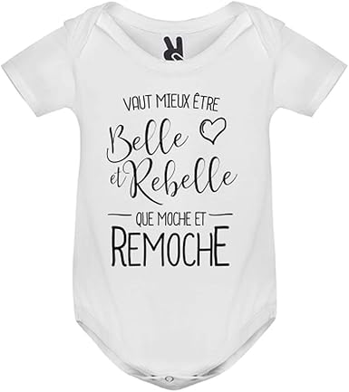 Lookmykase Body Bebe Vaut Mieux Etre Bele Et Rebelle Enfant Amazon Fr Vetements Et Accessoires