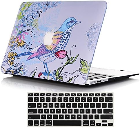 Lykoko Matte Plastic Hard Case Cover with Keyboard Cover for MacBook Air 13 Inch (Models: A1369 and A1466) (Bird)