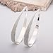 NYKKOLA 925 Sterling Silver Post Hoop Earrings for Women Girls Hypoallergenic Chunky Open Big Huggie Hoop Elegant Jewelry Fashion Oval Chunky Silver Hoop Earrings for Birthday/Christmas Gifts
