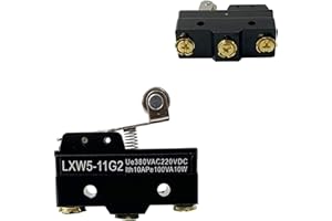 Limit Switch Short Hinge Roller Lever 1NO 1NC 1Com Switch 3A AC 380V DC220V 3 Screw Terminal Limit Switch Momentary Reset LXW
