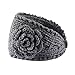 Women Crochet Headband Knit Hairband Flower Winter Ear Warmer Headwrap (Gray)