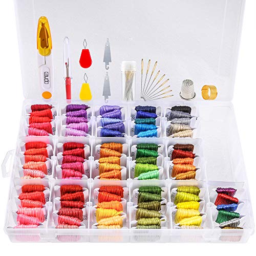 Caydo 96 Colors Embroidery Floss Organizer Storage Box