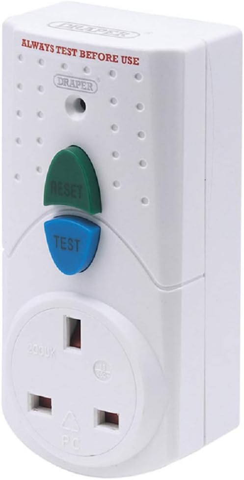 Draper 69307 13 amp RCD Safety Adaptor, Blue