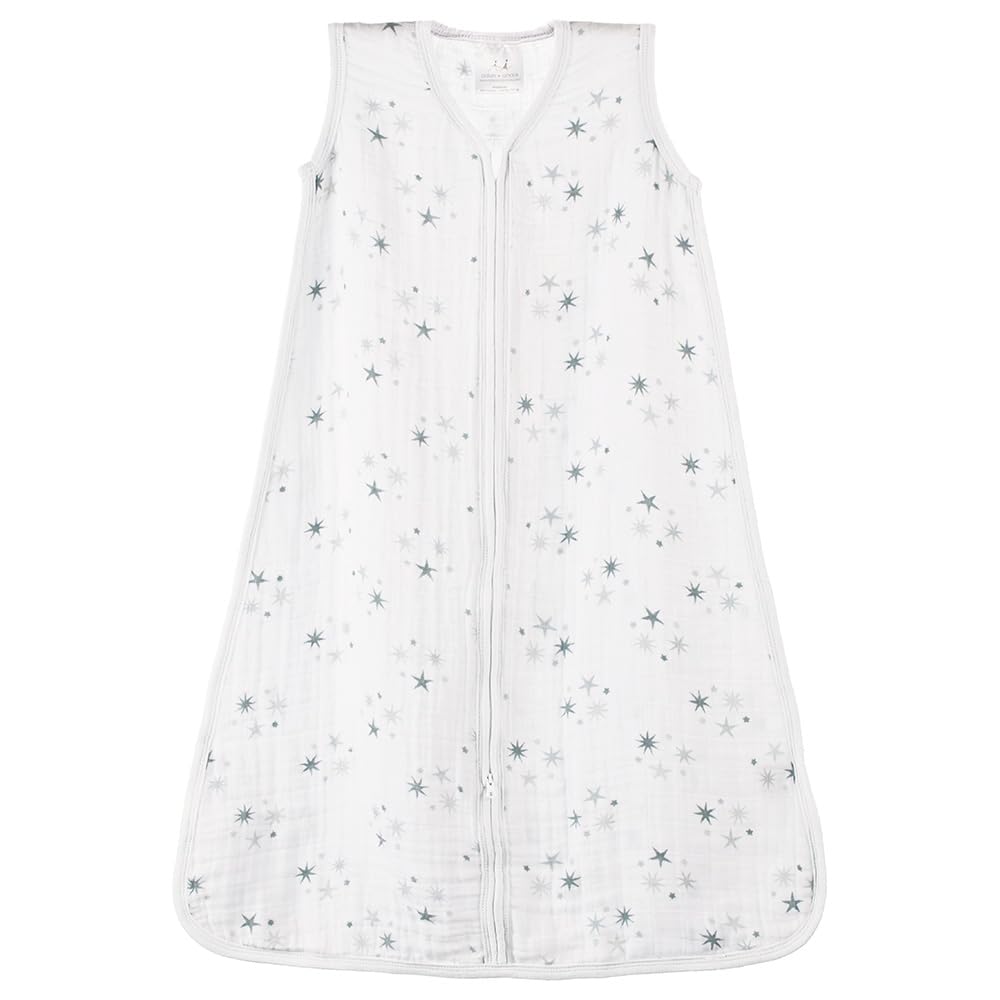 aden + anais Baby Sleeping Bag, 100% Cotton Muslin, Wearable Swaddle Blanket for Girls & Boys, Newborn Sleep Sack, Breathable & Lightweight, TOG Rating 1.0, 18-36 Months, twinkle