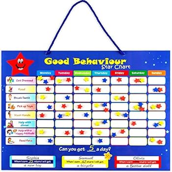Chore Chart for Kids - Good Behavior Star Chart - Strong Magnetic Dry Erase Reward Chart Board Idea for One or Multiple Kids/Toddlers/Teens - Teach Responsibility - for Wall or Refrigerator