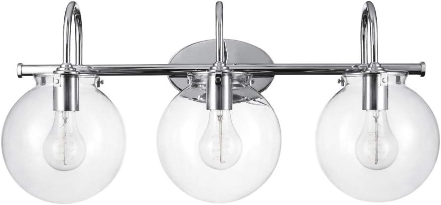 Best Chrome 5 Light Vanity Lighting With Clear Globes
