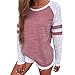 Napoo Clearance Women Fashion Patchwork Round Collar Long Sleeve Blouse